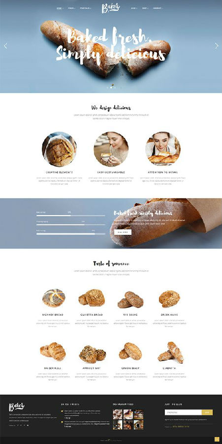 推荐5个国外优秀的面包汉堡品牌网站设计作品